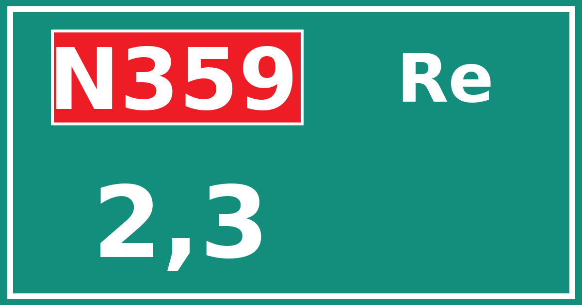 Hectometerbord N359 2,3 zijde Re
