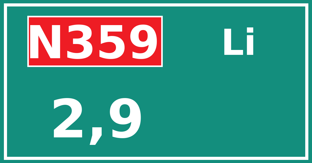 Hectometerbord N359 2,9 zijde Li