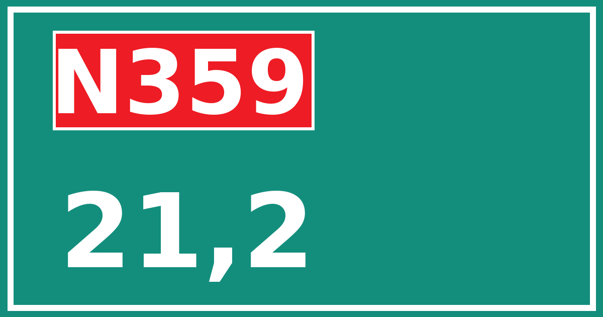 Hectometerbord N359 21,2