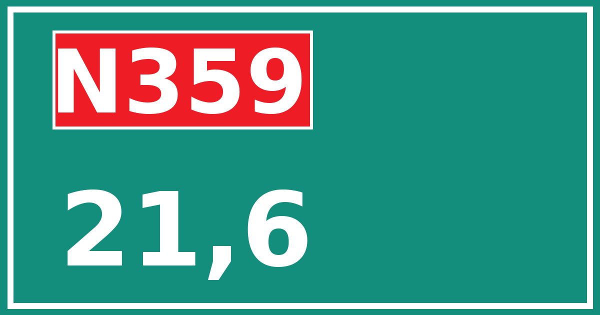 Hectometerbord N359 21,6