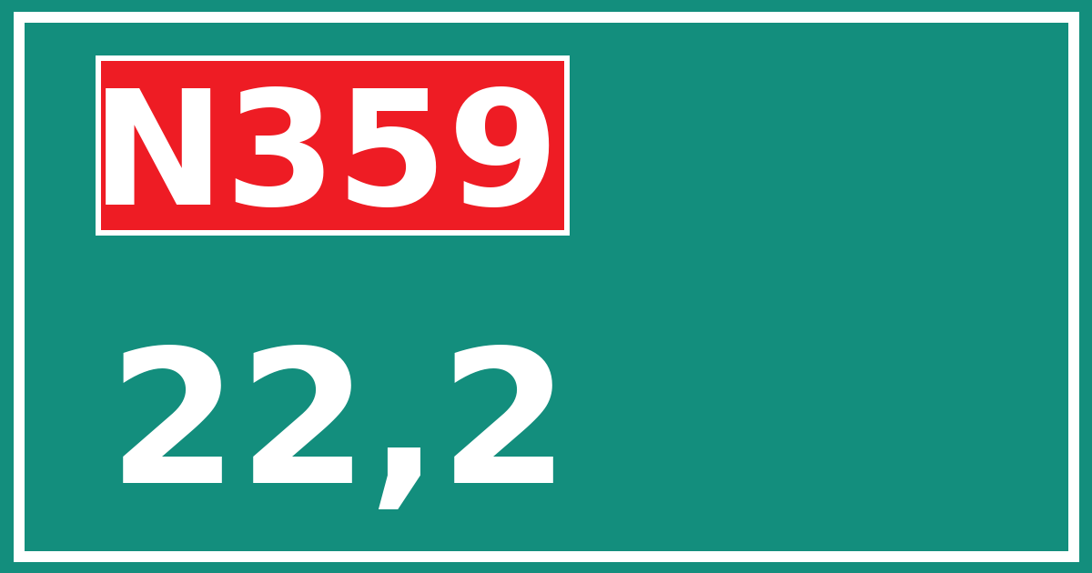 Hectometerbord N359 22,2