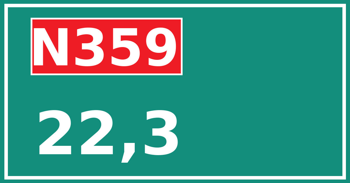 Hectometerbord N359 22,3