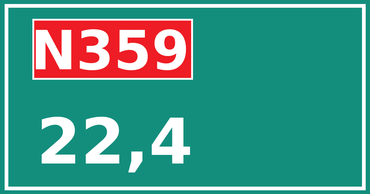 Hectometerbord N359 22,4