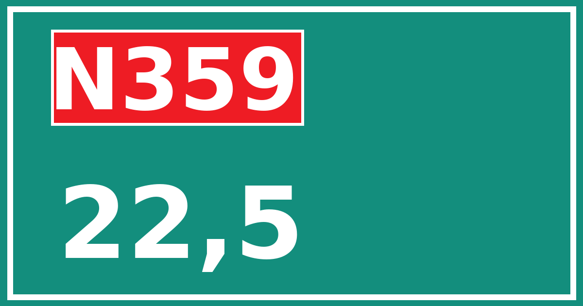 Hectometerbord N359 22,5