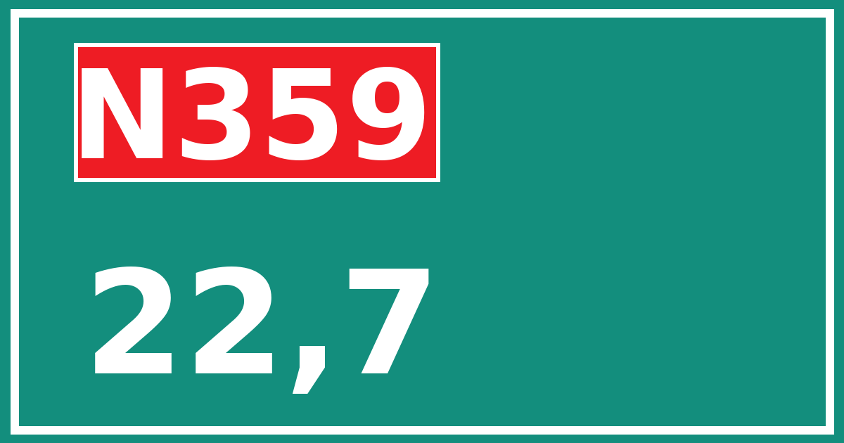 Hectometerbord N359 22,7