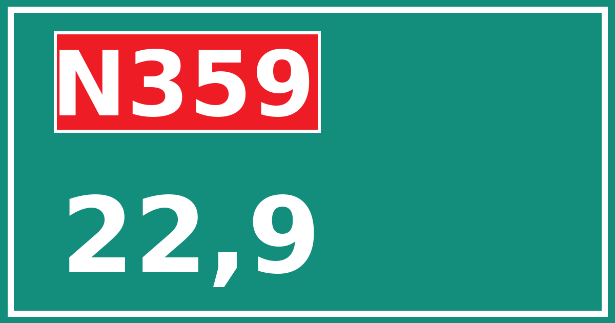 Hectometerbord N359 22,9