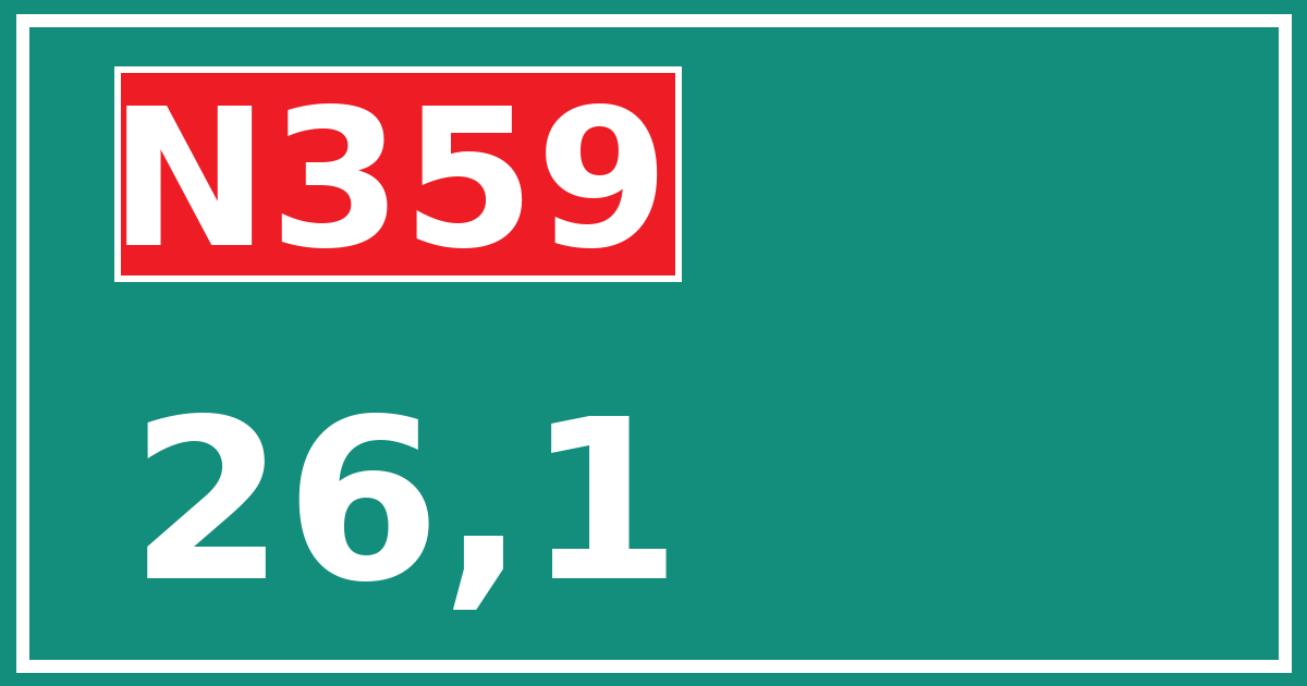 Hectometerbord N359 26,1