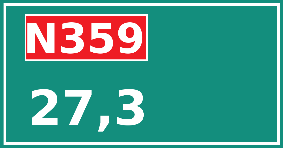 Hectometerbord N359 27,3