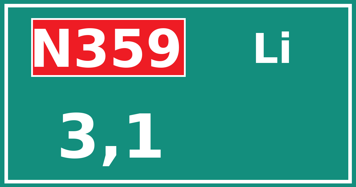 Hectometerbord N359 3,1 zijde Li