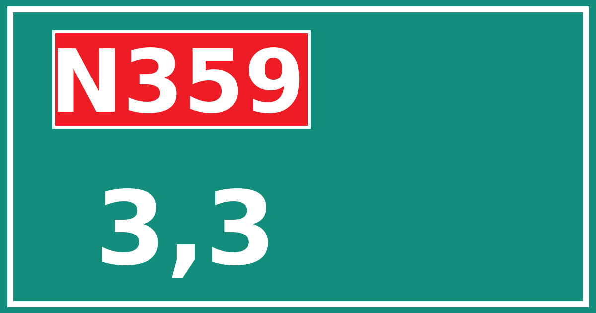 Hectometerbord N359 3,3