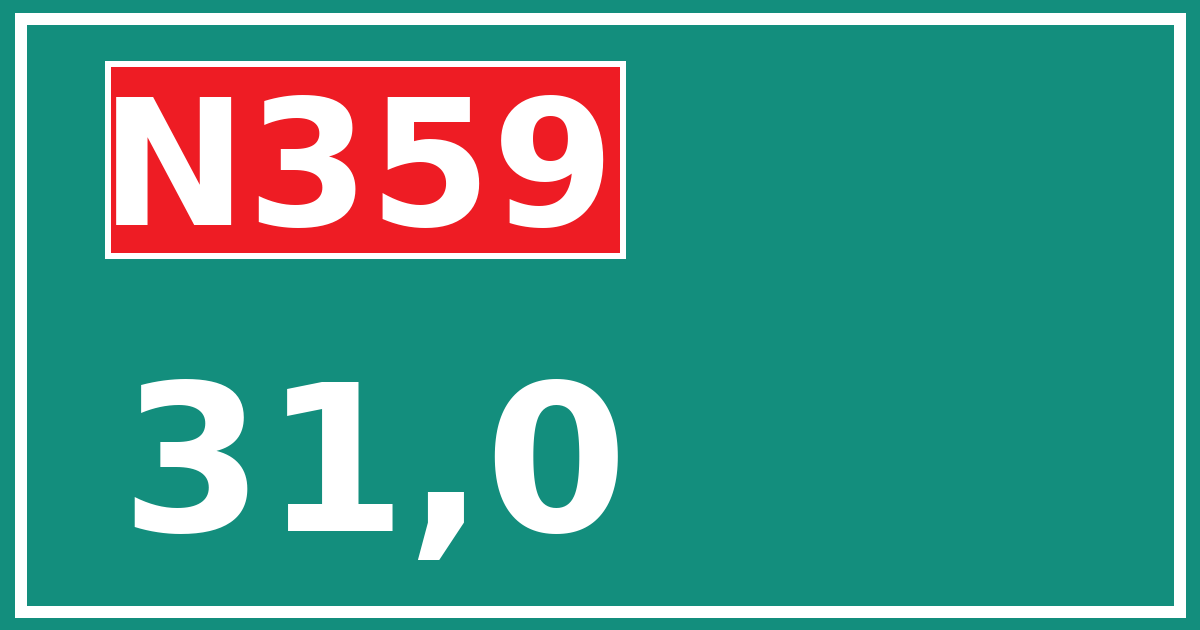 Hectometerbord N359 31,0