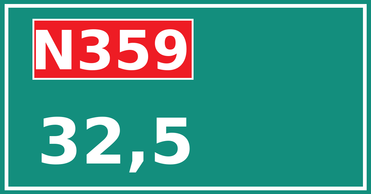 Hectometerbord N359 32,5