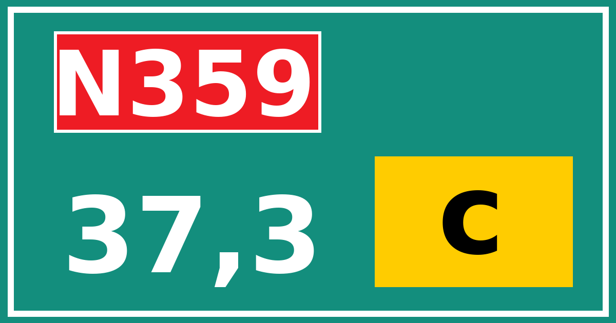 Hectometerbord N359 37,3 letter c