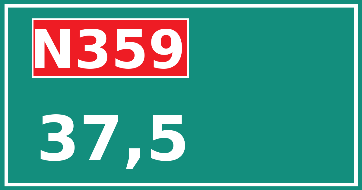 Hectometerbord N359 37,5