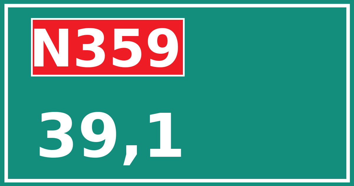 Hectometerbord N359 39,1