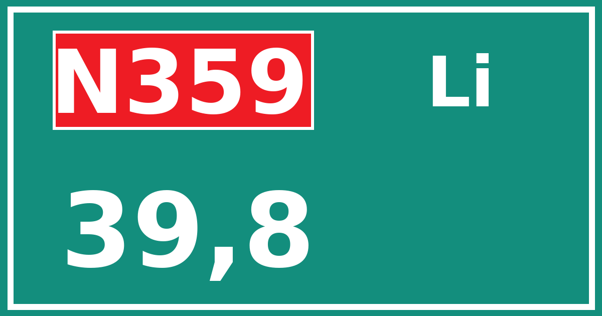 Hectometerbord N359 39,8 zijde Li