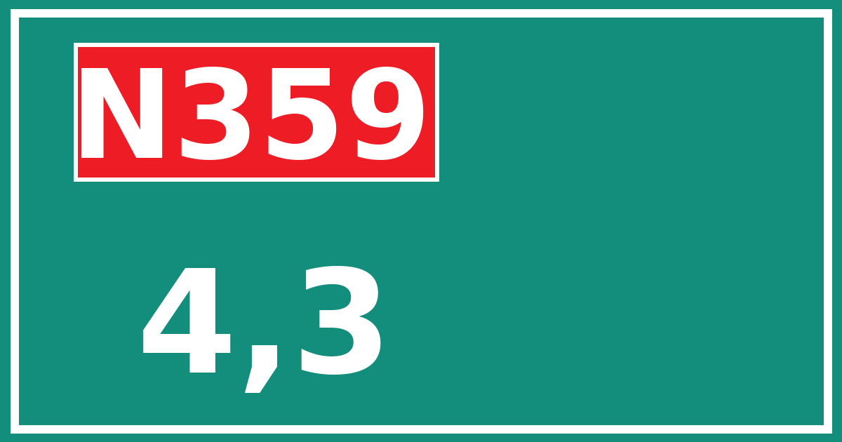 Hectometerbord N359 4,3
