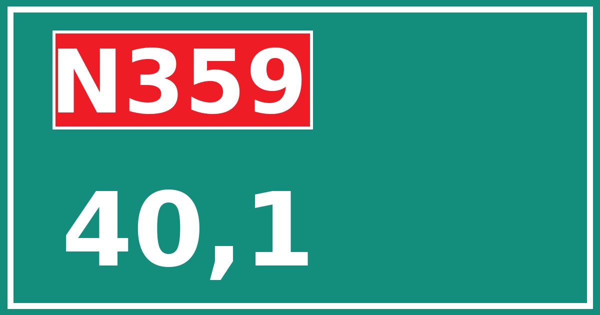 Hectometerbord N359 40,1