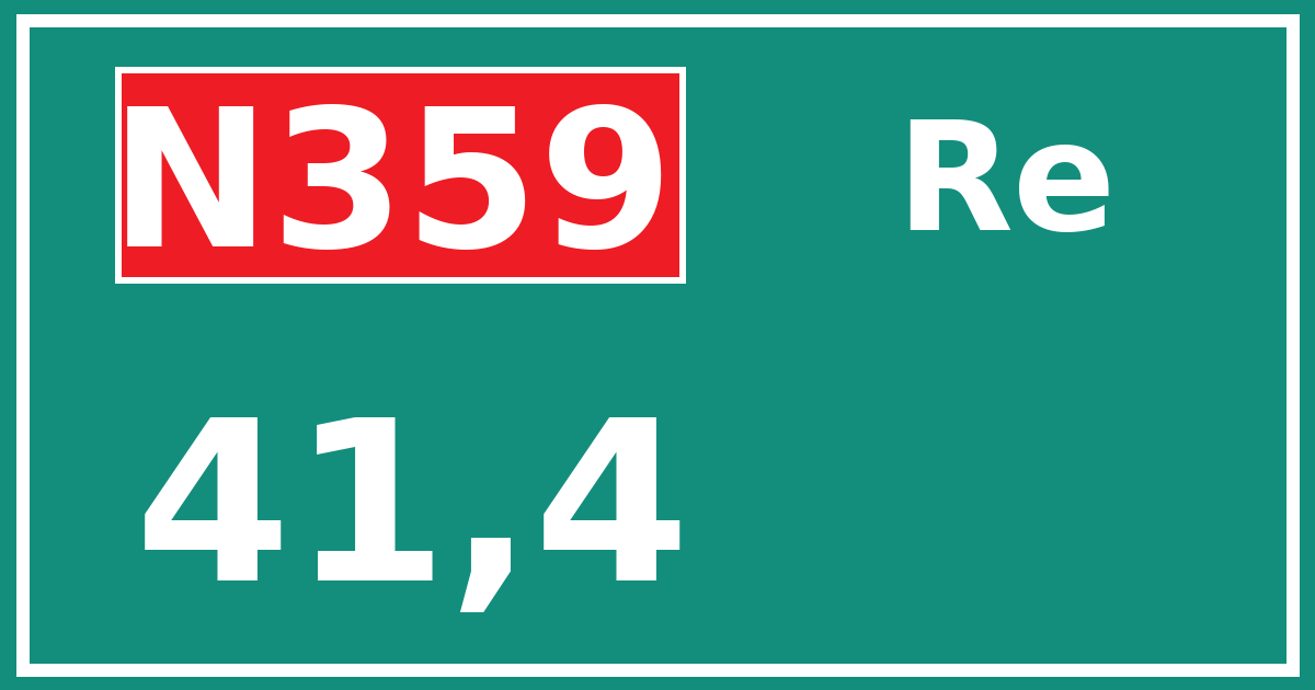 Hectometerbord N359 41,4 zijde Re