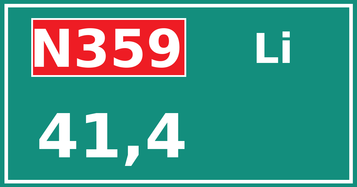Hectometerbord N359 41,4 zijde Li