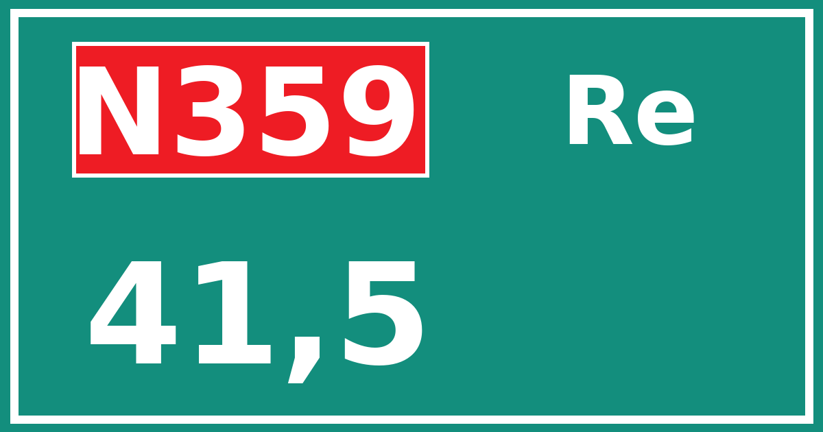 Hectometerbord N359 41,5 zijde Re