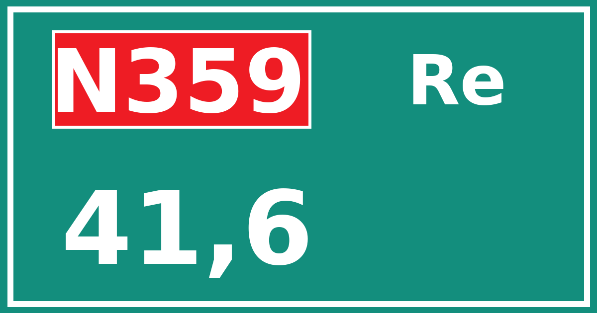 Hectometerbord N359 41,6 zijde Re
