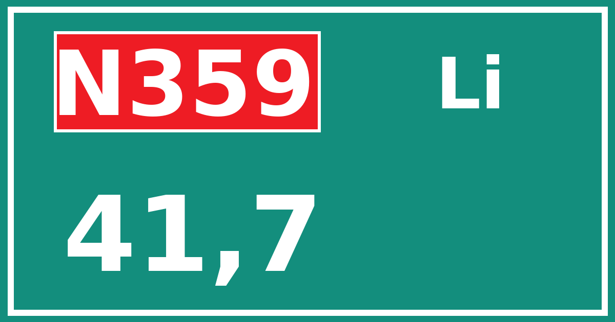 Hectometerbord N359 41,7 zijde Li