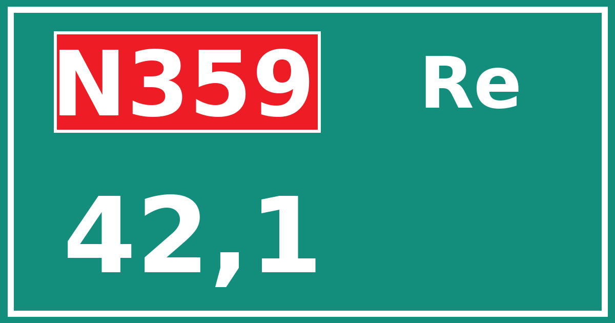 Hectometerbord N359 42,1 zijde Re