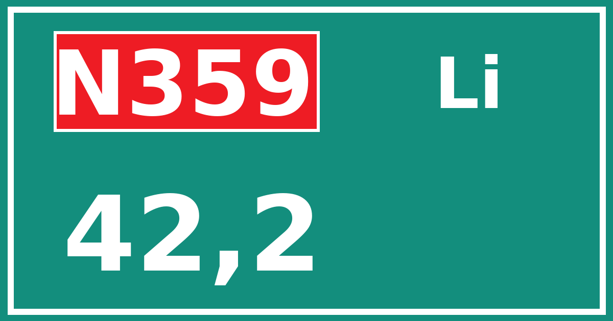 Hectometerbord N359 42,2 zijde Li