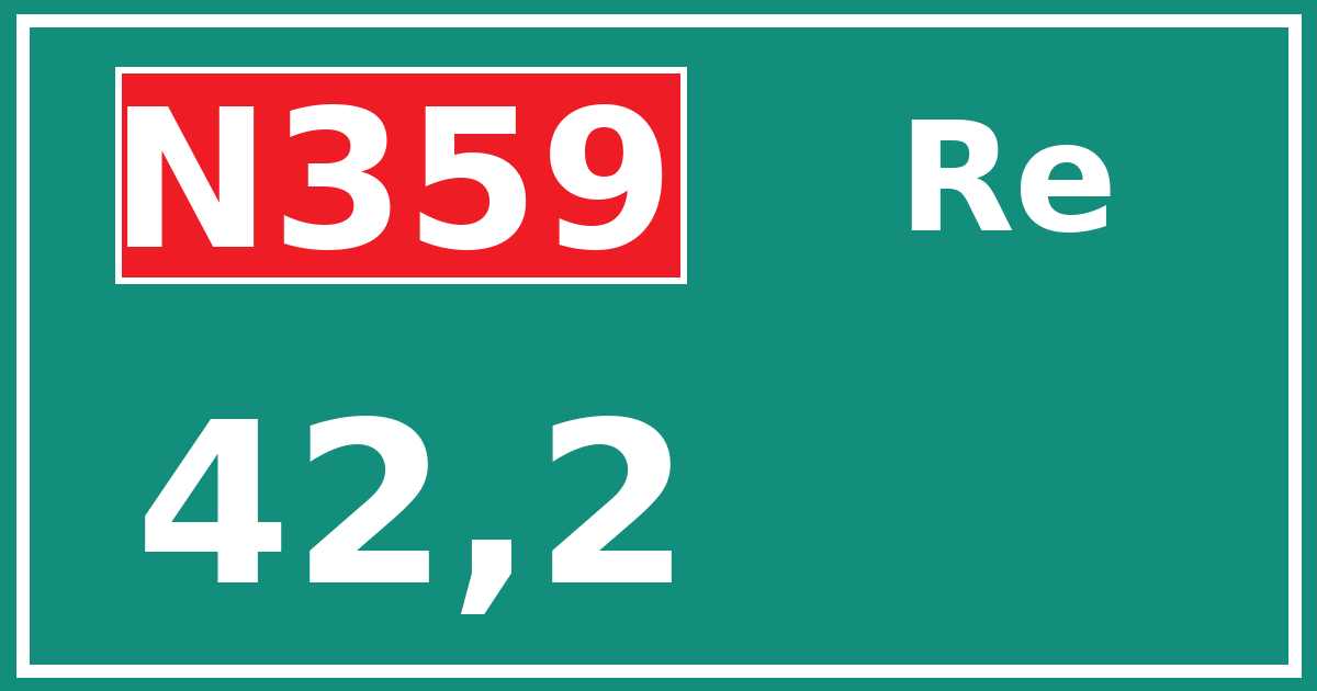 Hectometerbord N359 42,2 zijde Re