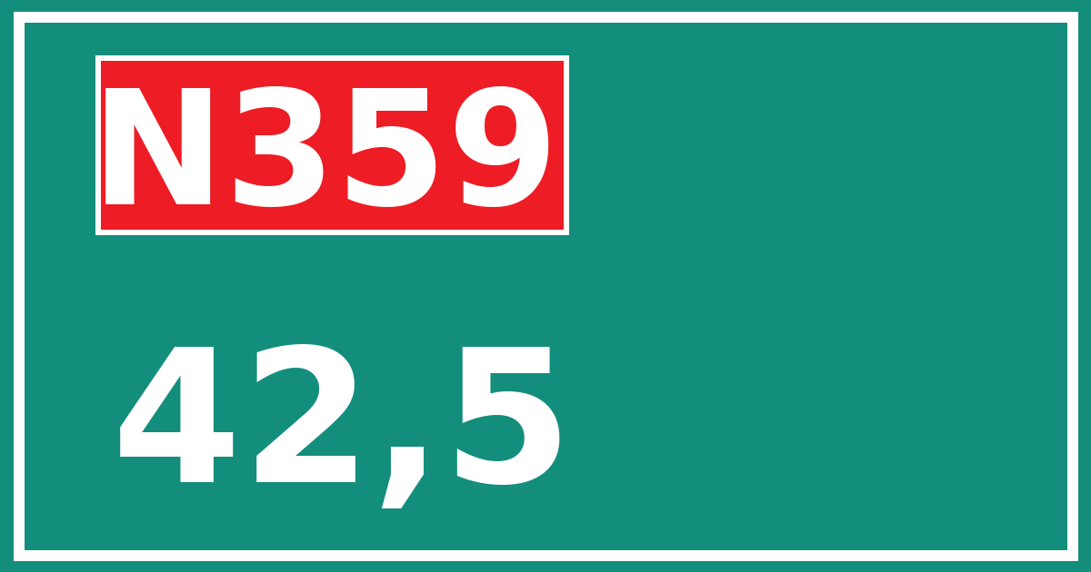 Hectometerbord N359 42,5