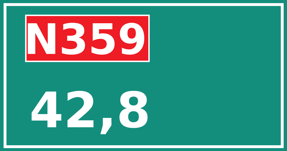 Hectometerbord N359 42,8