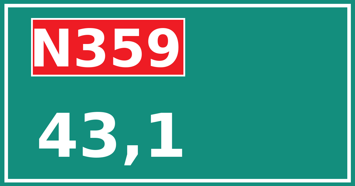 Hectometerbord N359 43,1