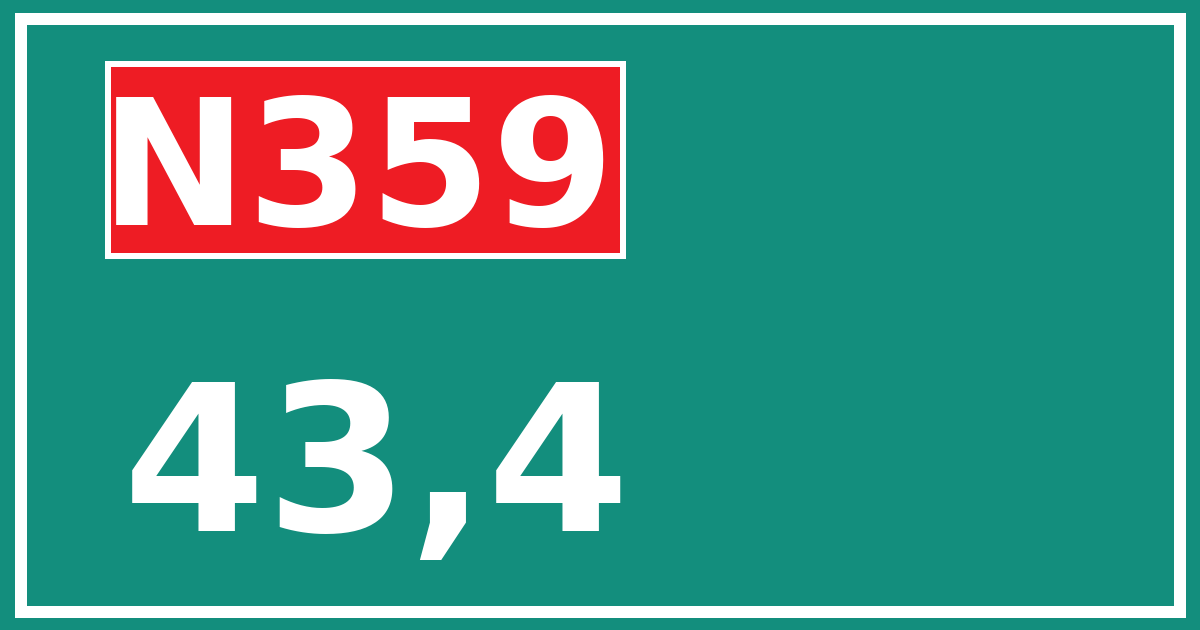 Hectometerbord N359 43,4