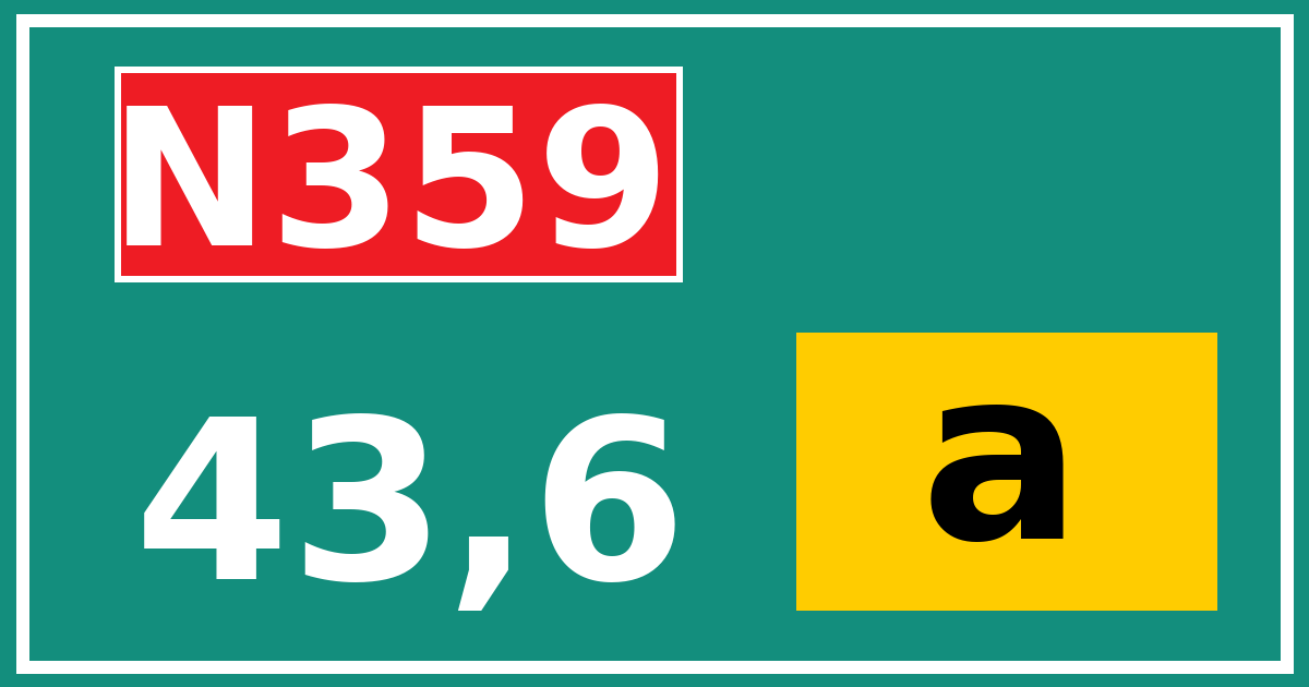 Hectometerbord N359 43,6 letter a