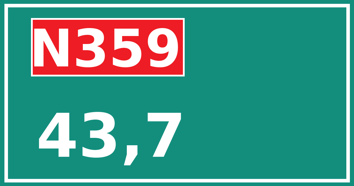 Hectometerbord N359 43,7