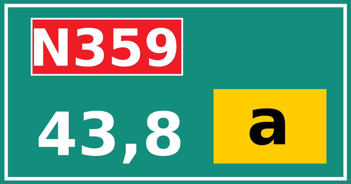 Hectometerbord N359 43,8 letter a