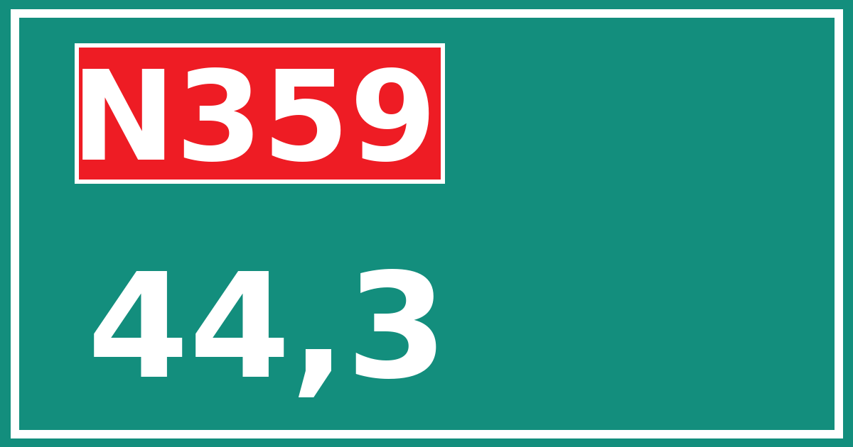 Hectometerbord N359 44,3