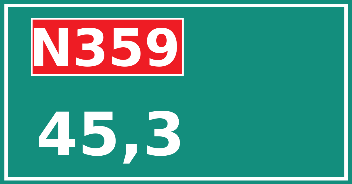 Hectometerbord N359 45,3