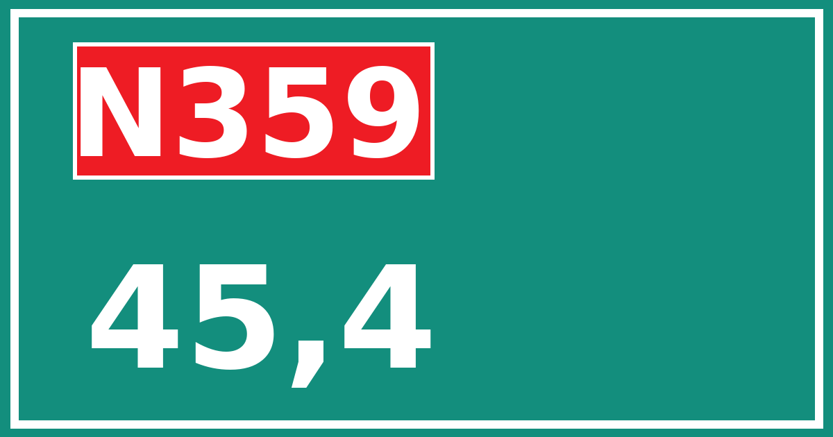 Hectometerbord N359 45,4