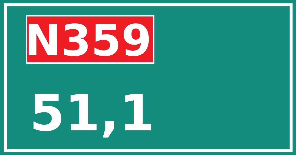 Hectometerbord N359 51,1