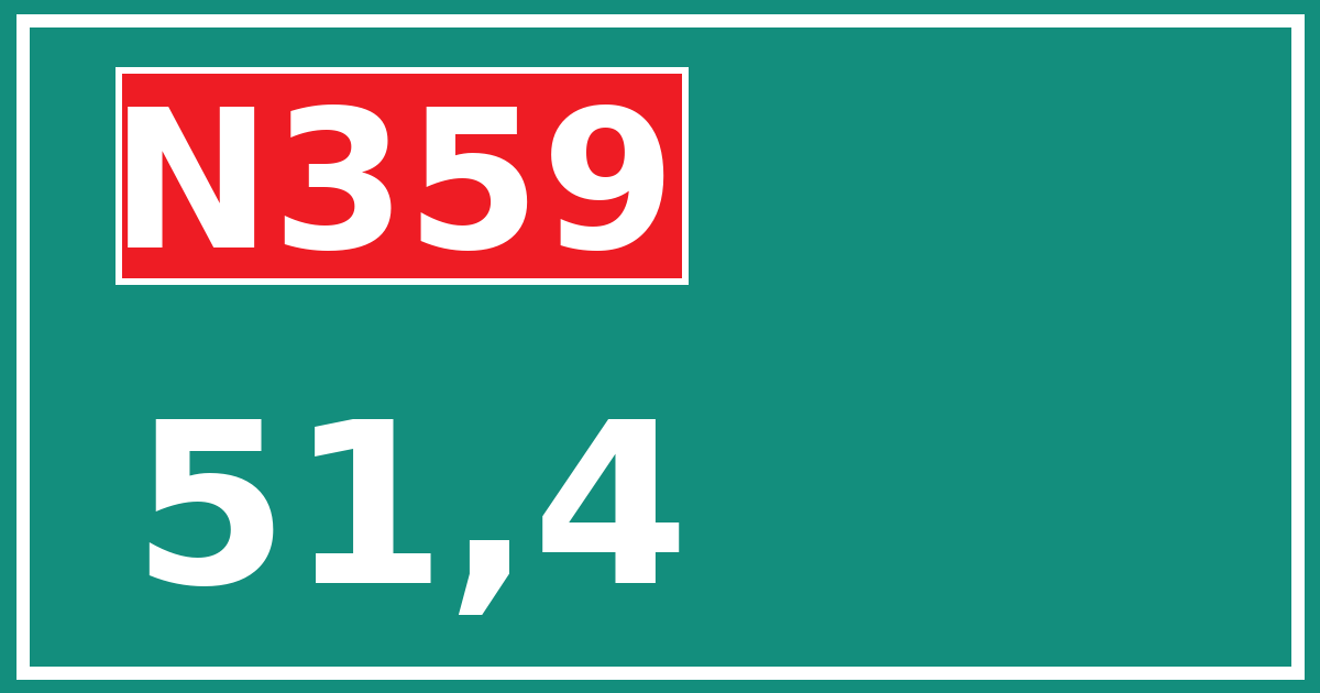 Hectometerbord N359 51,4