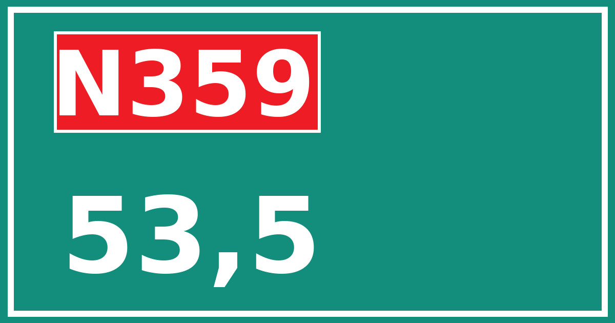 Hectometerbord N359 53,5
