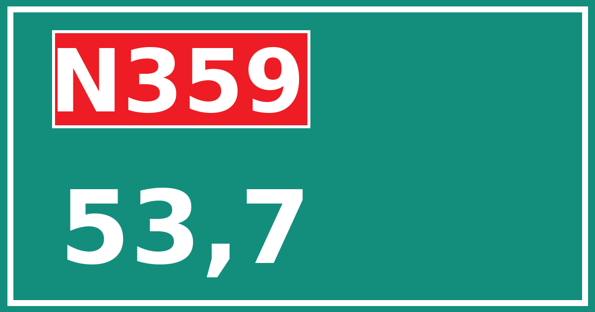 Hectometerbord N359 53,7