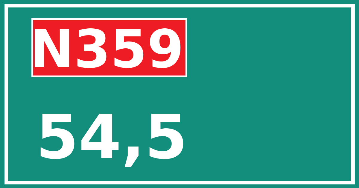Hectometerbord N359 54,5