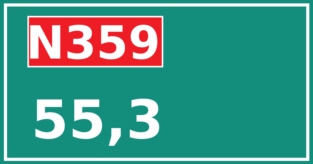 Hectometerbord N359 55,3