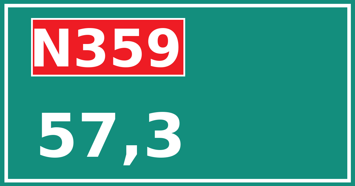 Hectometerbord N359 57,3