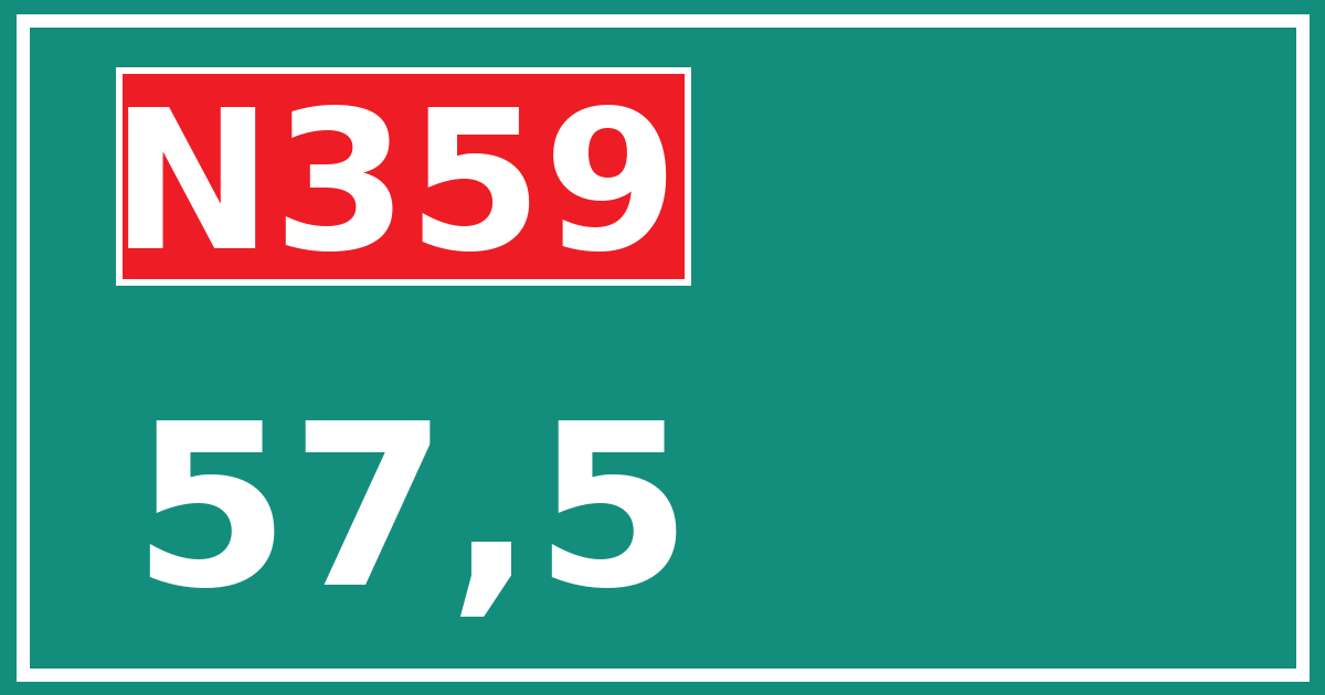 Hectometerbord N359 57,5