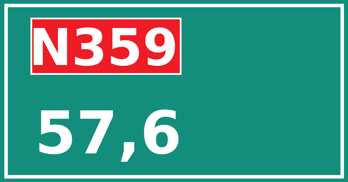 Hectometerbord N359 57,6