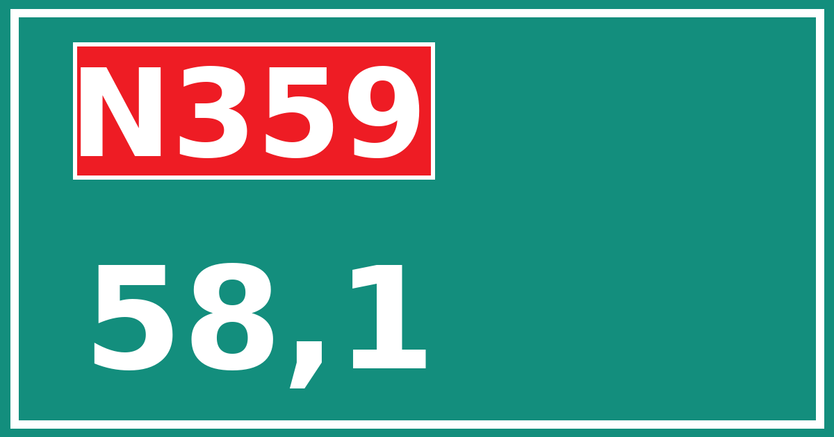 Hectometerbord N359 58,1